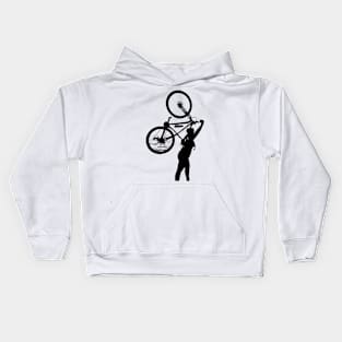 woman bike Kids Hoodie